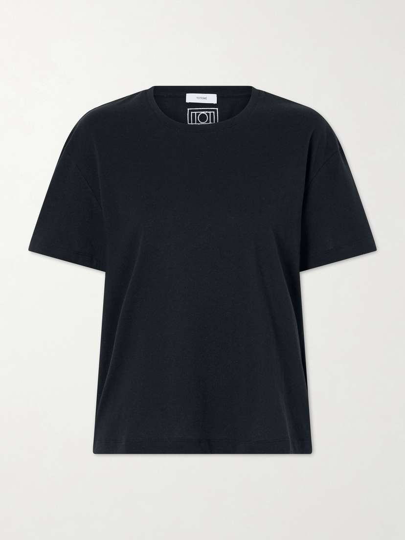 TOTEME Logo-embroidered Organic Cotton T-shirt - Women's Clothing