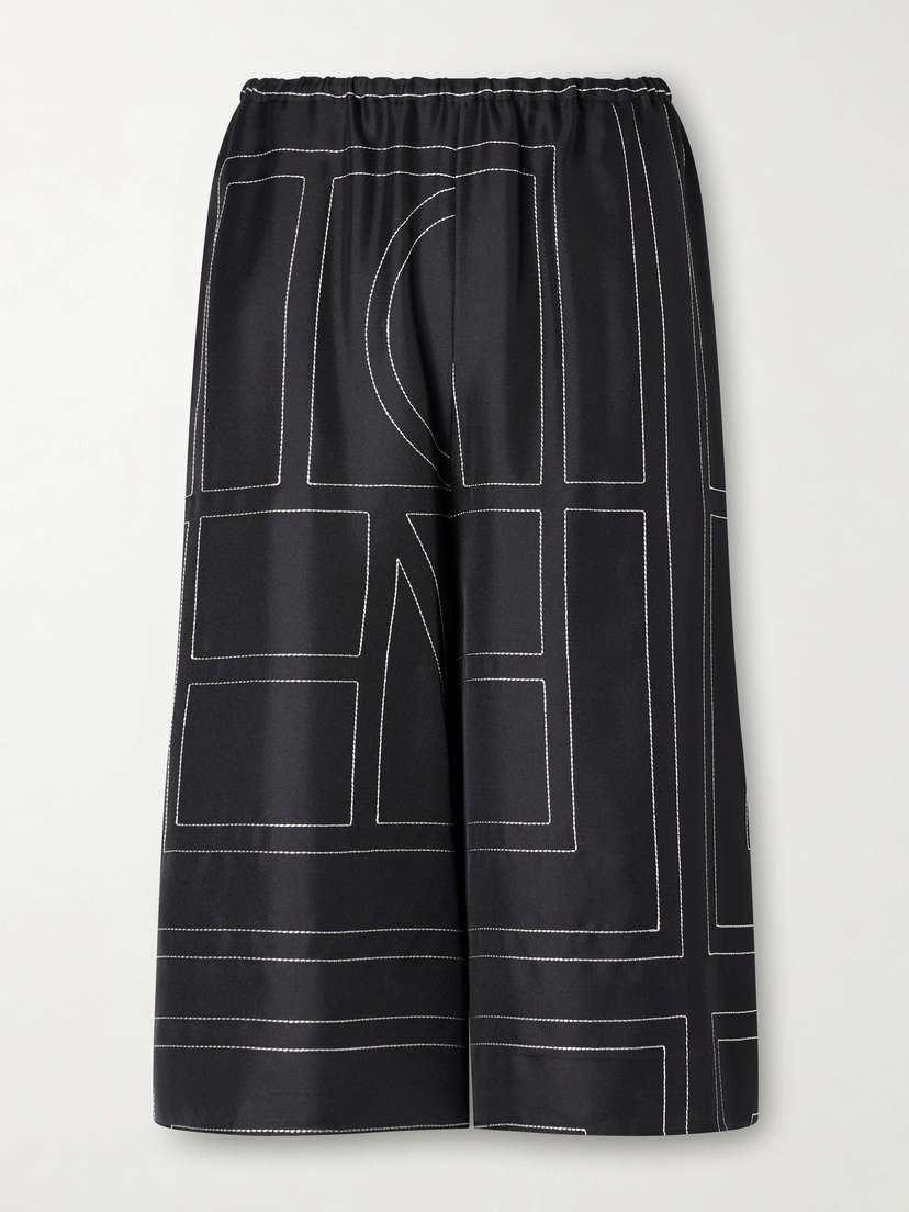 TOTEME Embroidered Silk Shorts