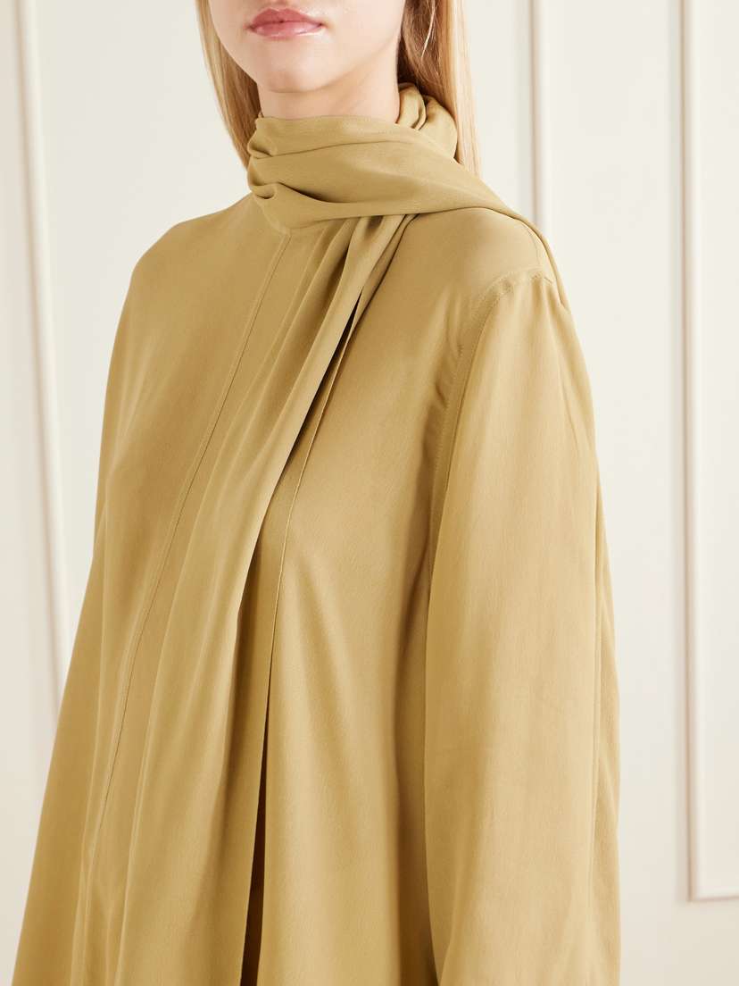 TOTEME Tie-detailed Crepe Shirt | Thumbnail 4 TOTEME Tie-detailed Crepe Shirt | Thumbnail 4