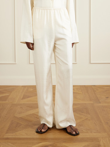 TOTEME Monogram silk wide-leg pyjama pants