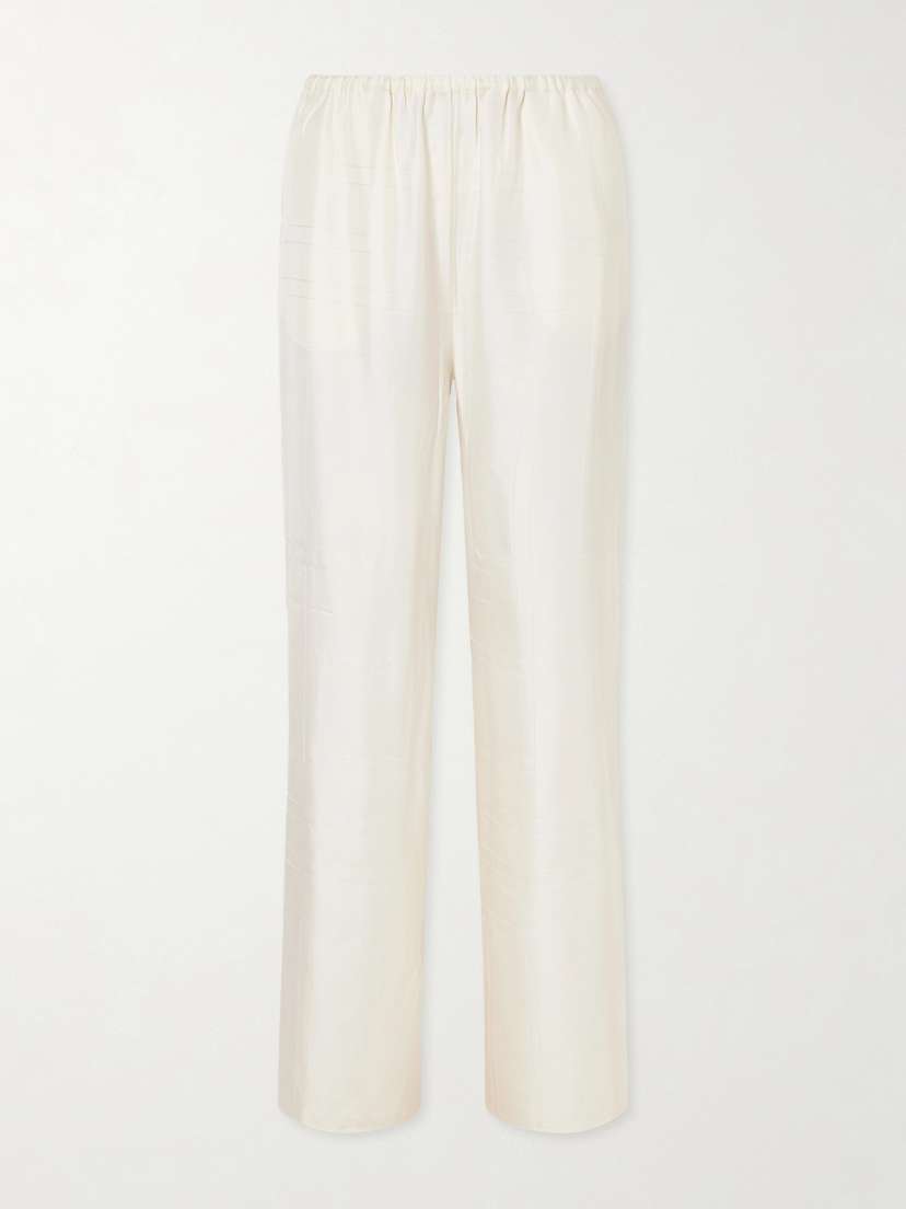 TOTEME Monogram Silk Wide-leg Pyjama Pants