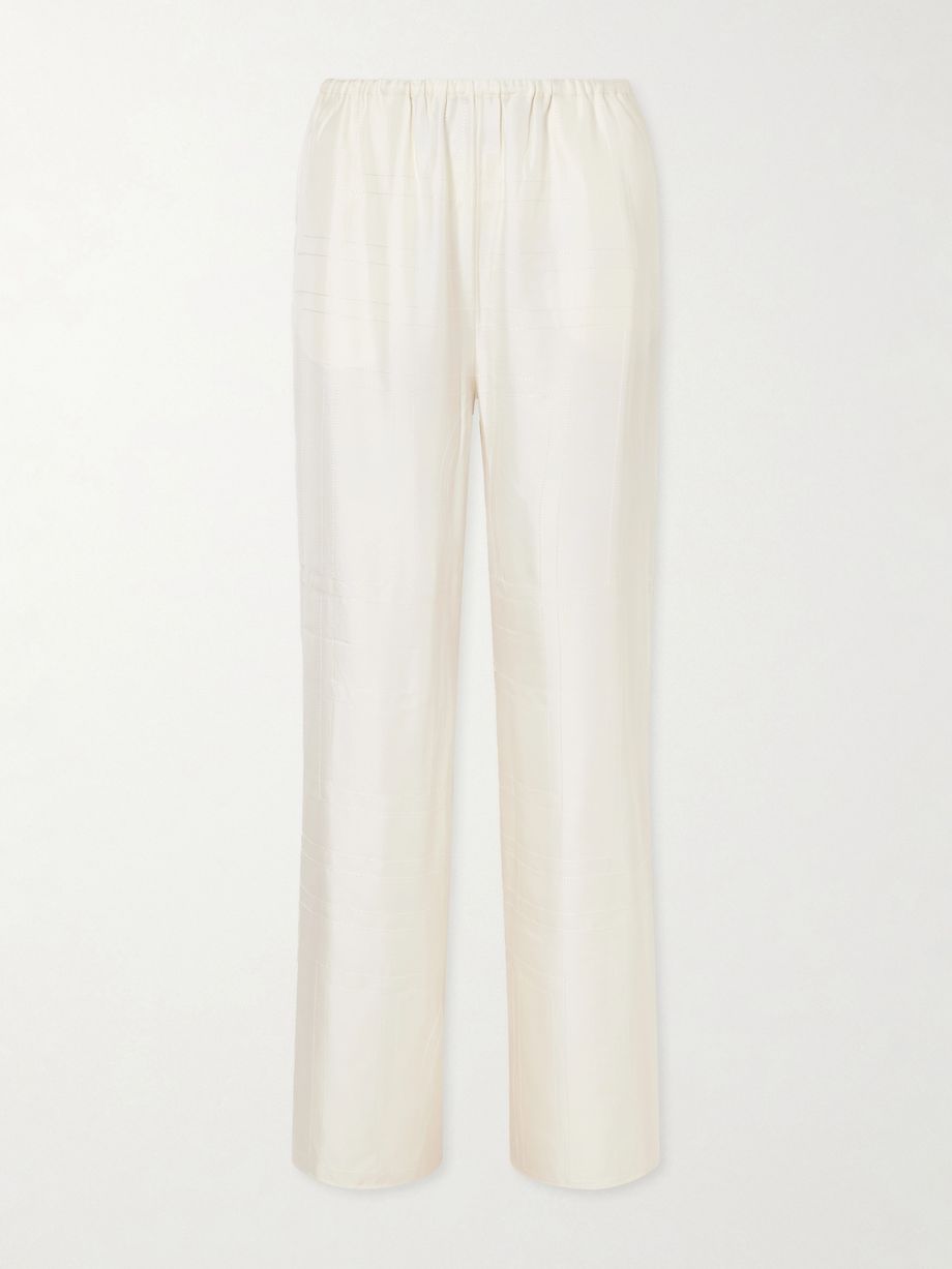 Monogram silk wide-leg pyjama pants