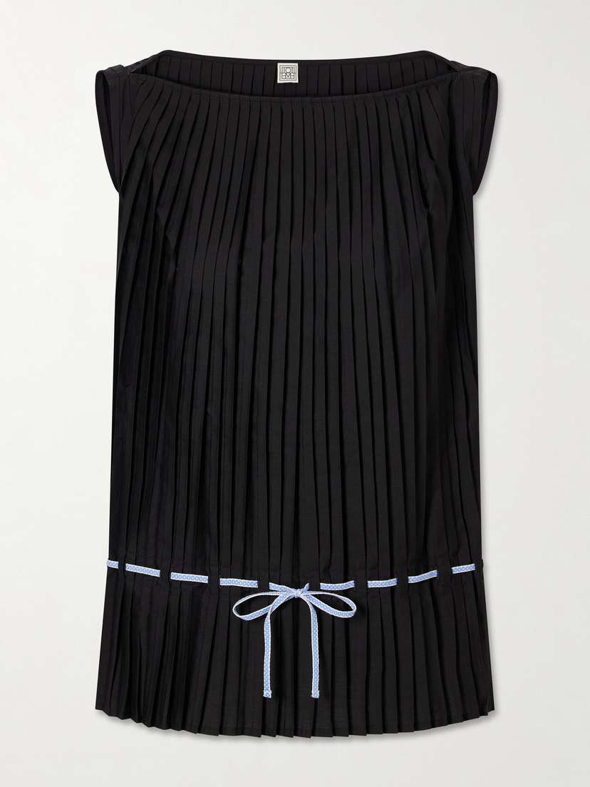 TOTEME Belted Pleated Poplin Blouse | Thumbnail 5 TOTEME Belted Pleated Poplin Blouse | Thumbnail 5