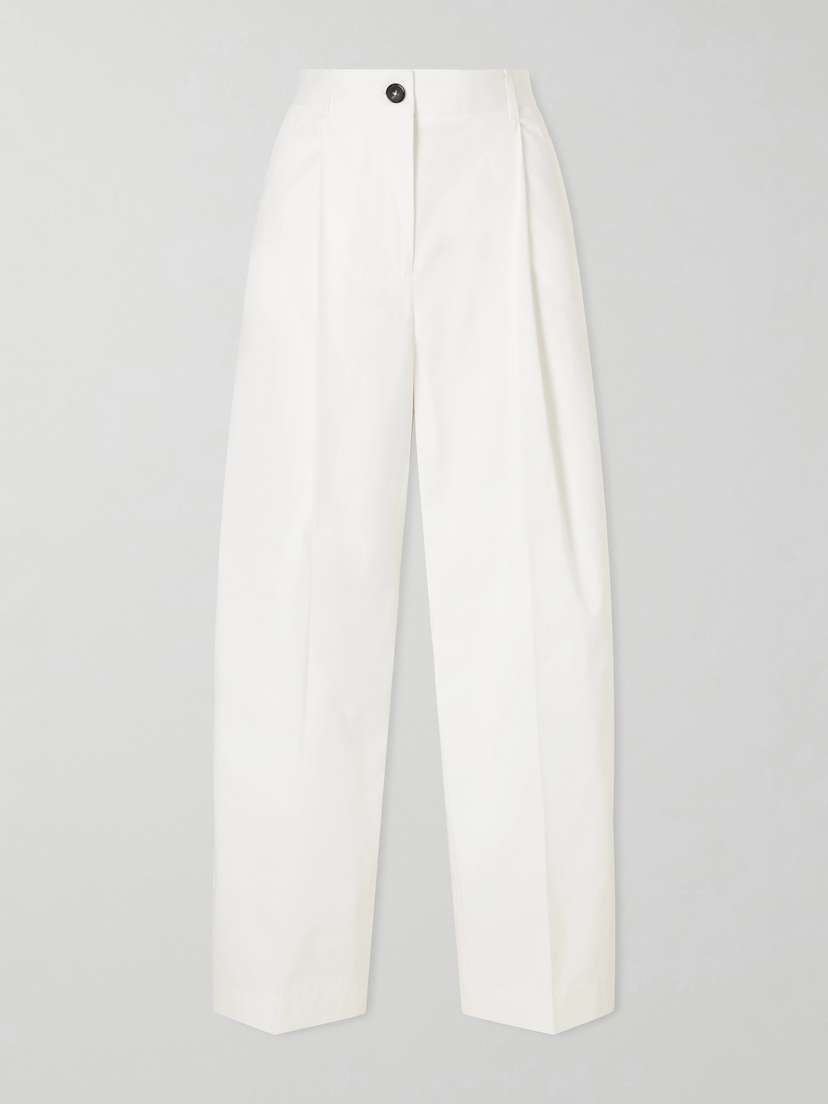 TOTEME Pleated Cotton Wide-leg Trousers | Thumbnail 6 TOTEME Pleated Cotton Wide-leg Trousers | Thumbnail 6