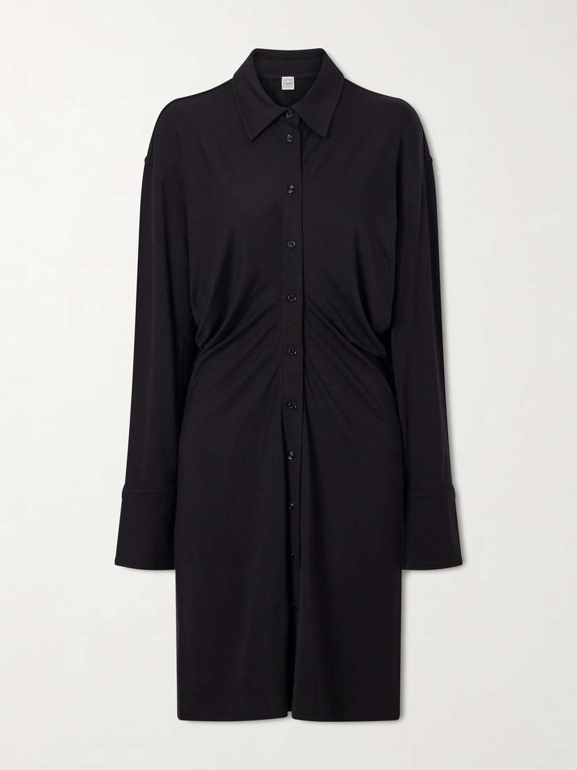 TOTEME Slouch Draped Jersey Midi Dress