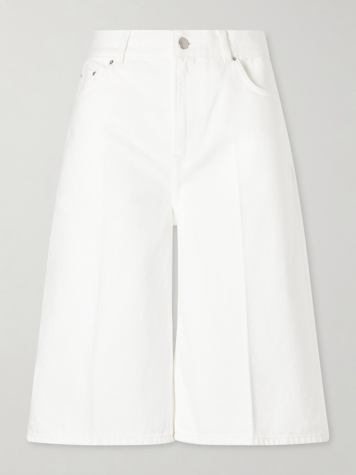 Totême Denim Wide-leg Shorts In White