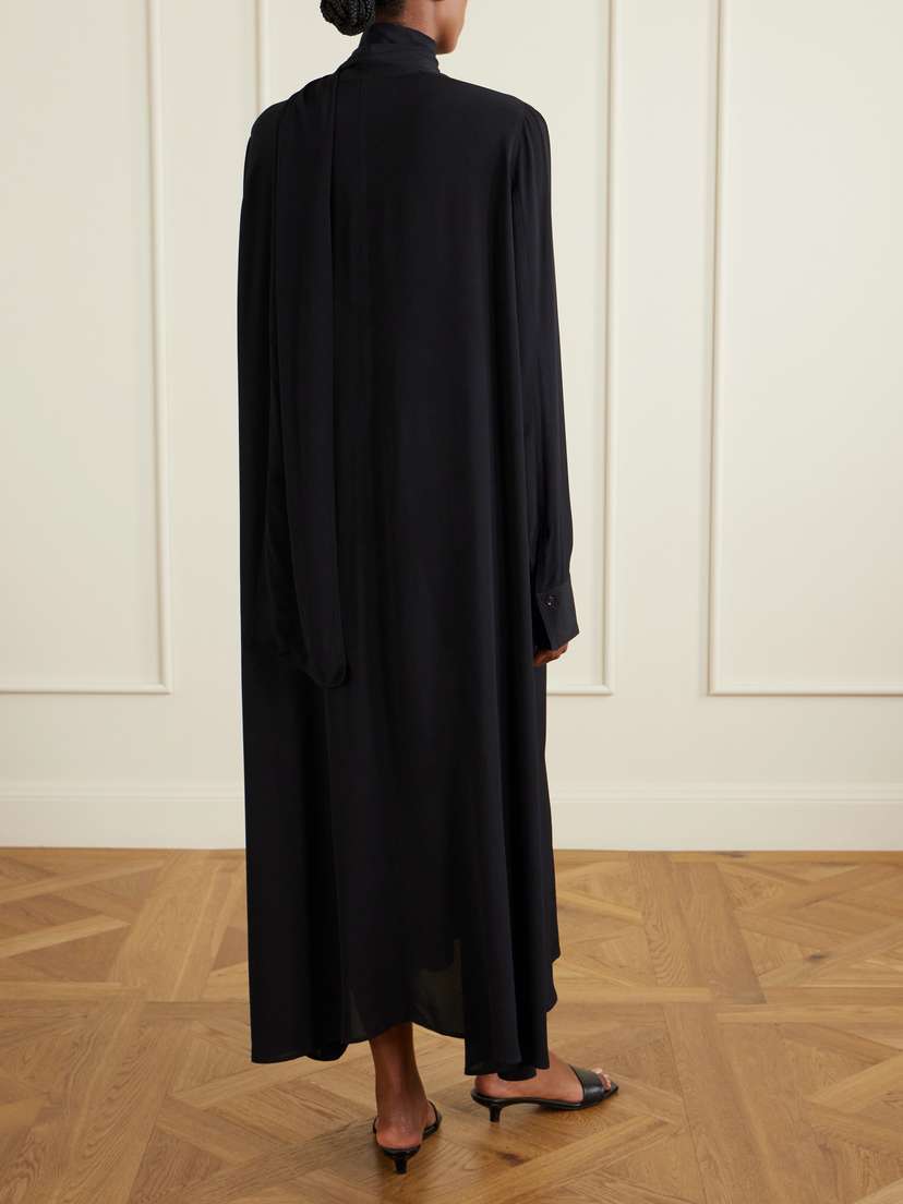 TOTEME Tie-detailed Woven Maxi Dress | Thumbnail 3
