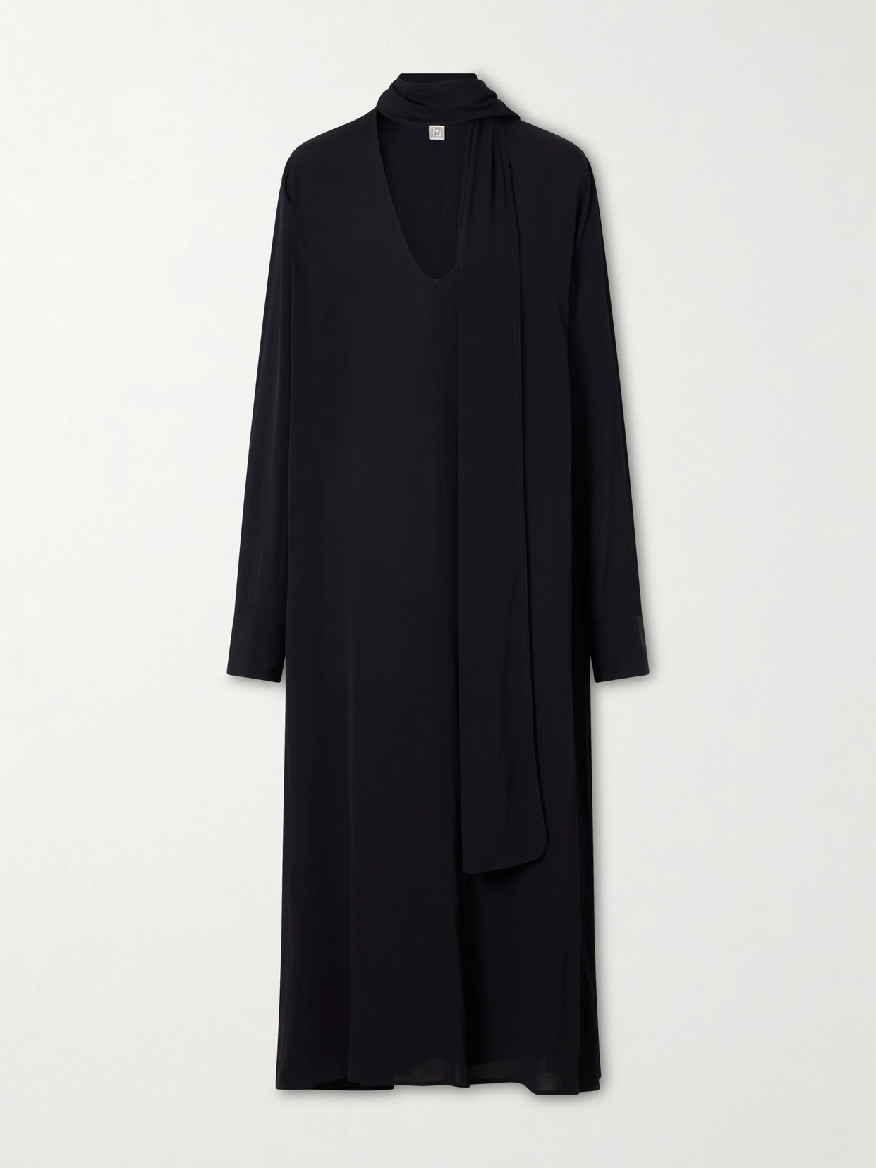 TOTEME - Tie-detailed Woven Maxi Dress - Black