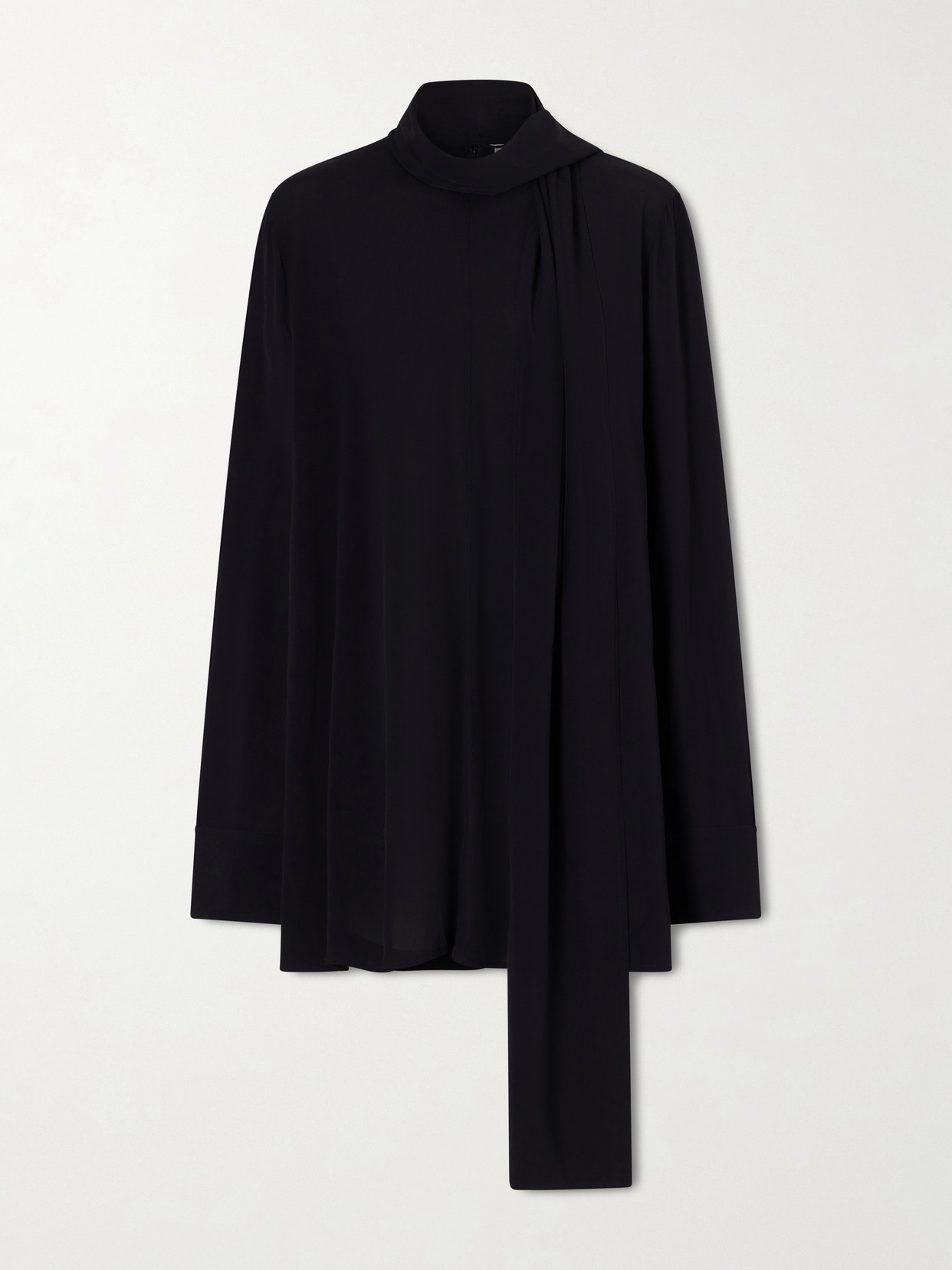 Totême Scarf-detailed Woven Blouse In Black