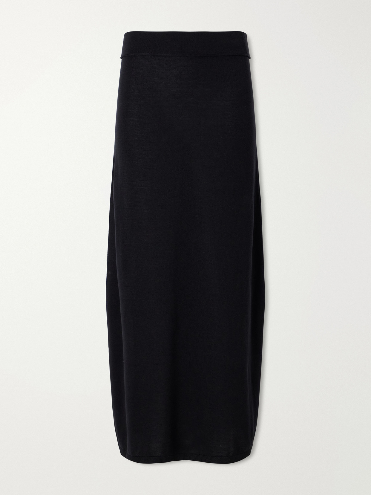 Totême Lyocell And Cashmere-blend Knitted Maxi Skirt In Black