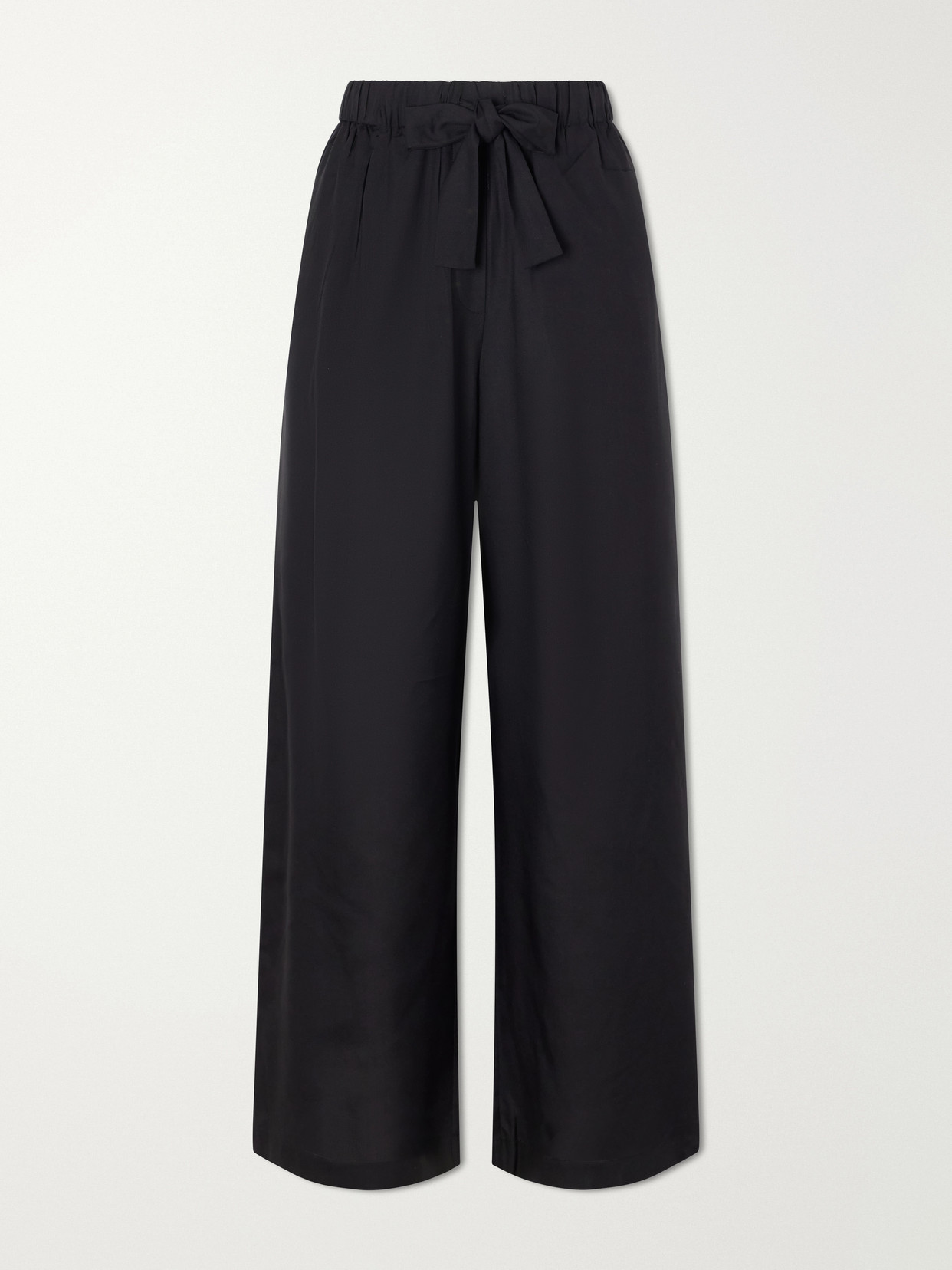 Totême Silk Wide-leg Pants In Black