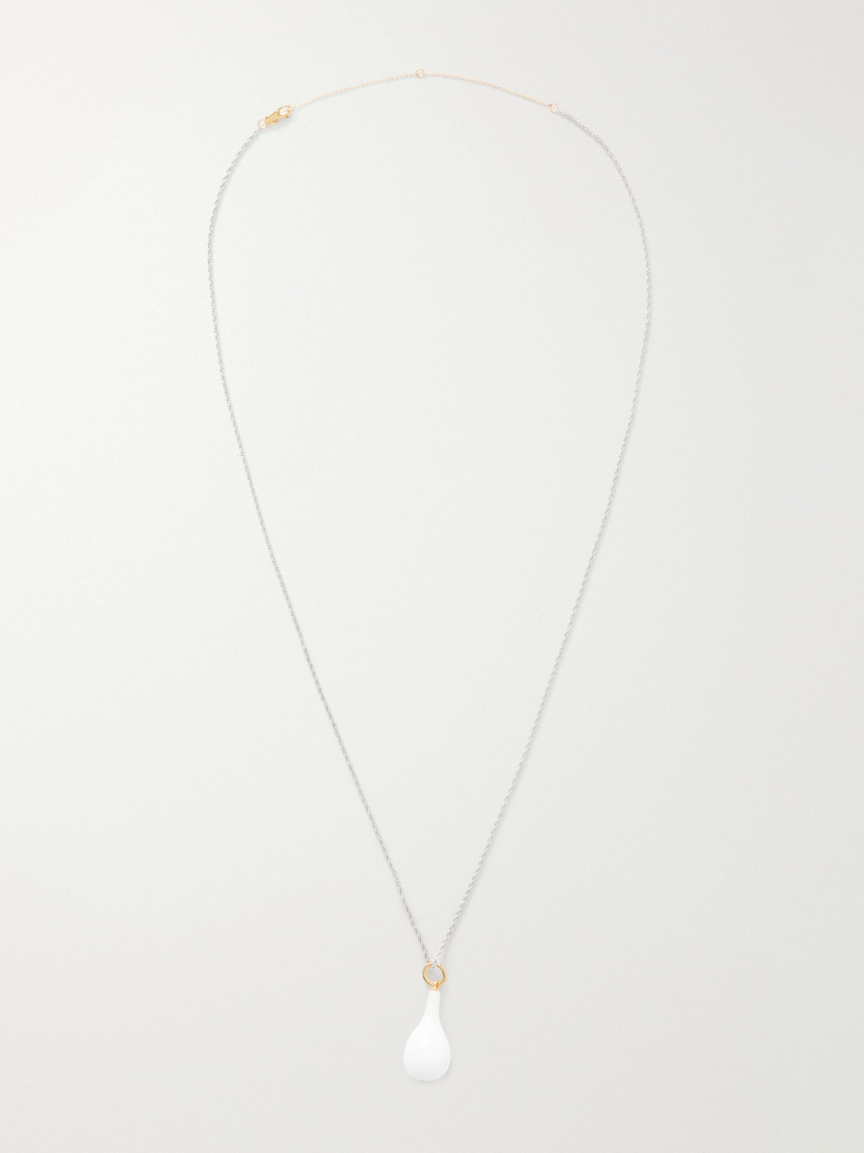 Totême Drop Crystal-embellished Silver Necklace In White