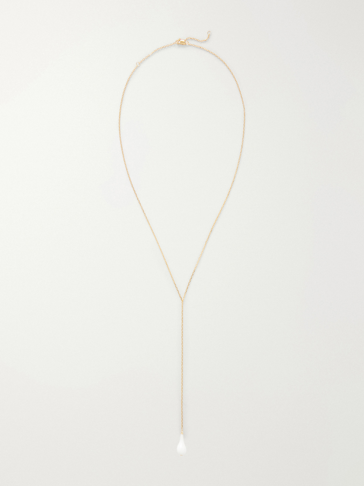 Totême Drop Crystal-embellished Gold-plated Necklace In Black