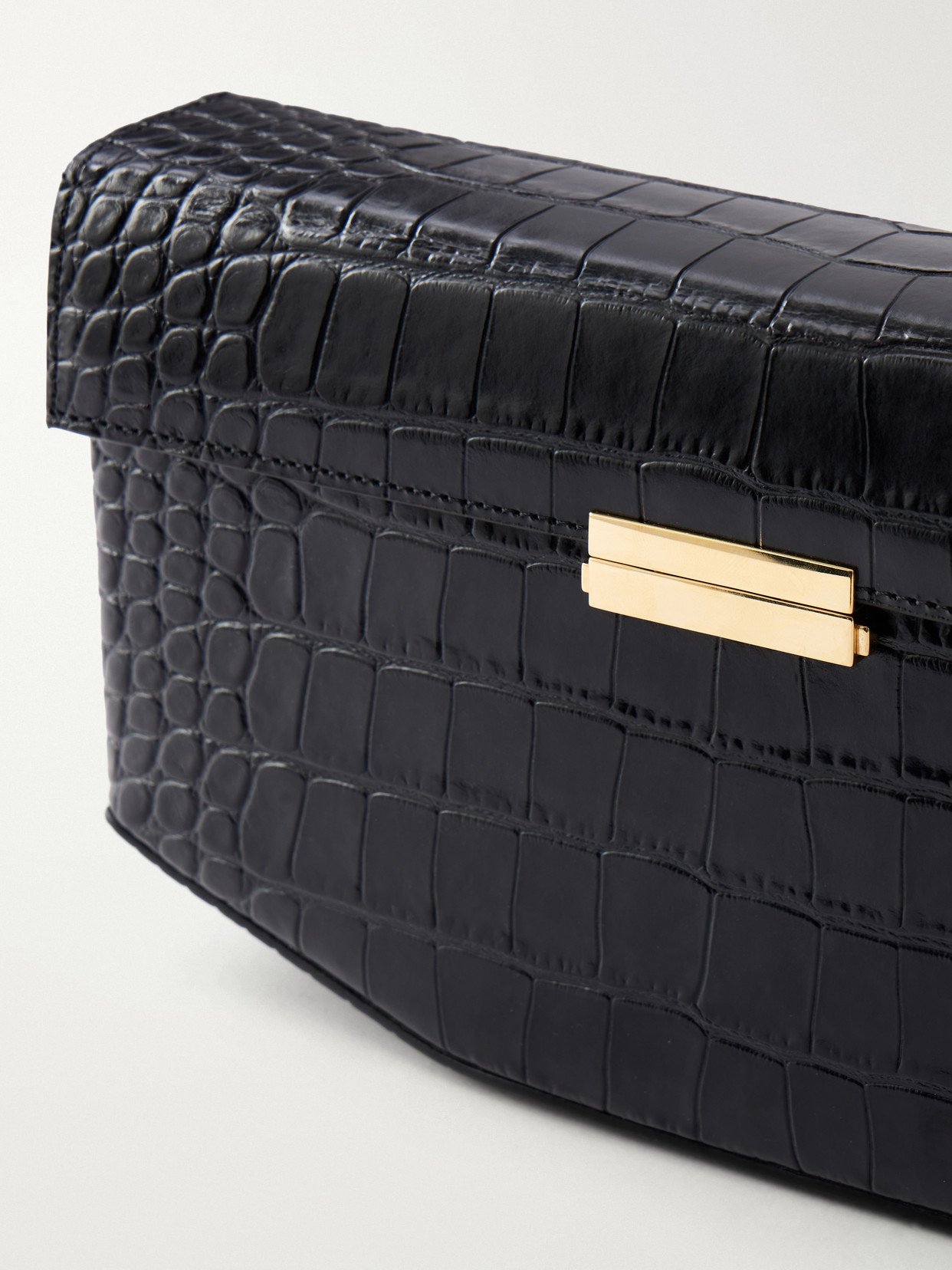 Clip Croc-Effect Shoulder Bag