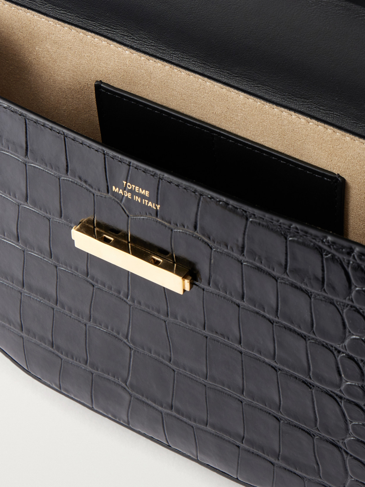 Clip Croc-Effect Shoulder Bag
