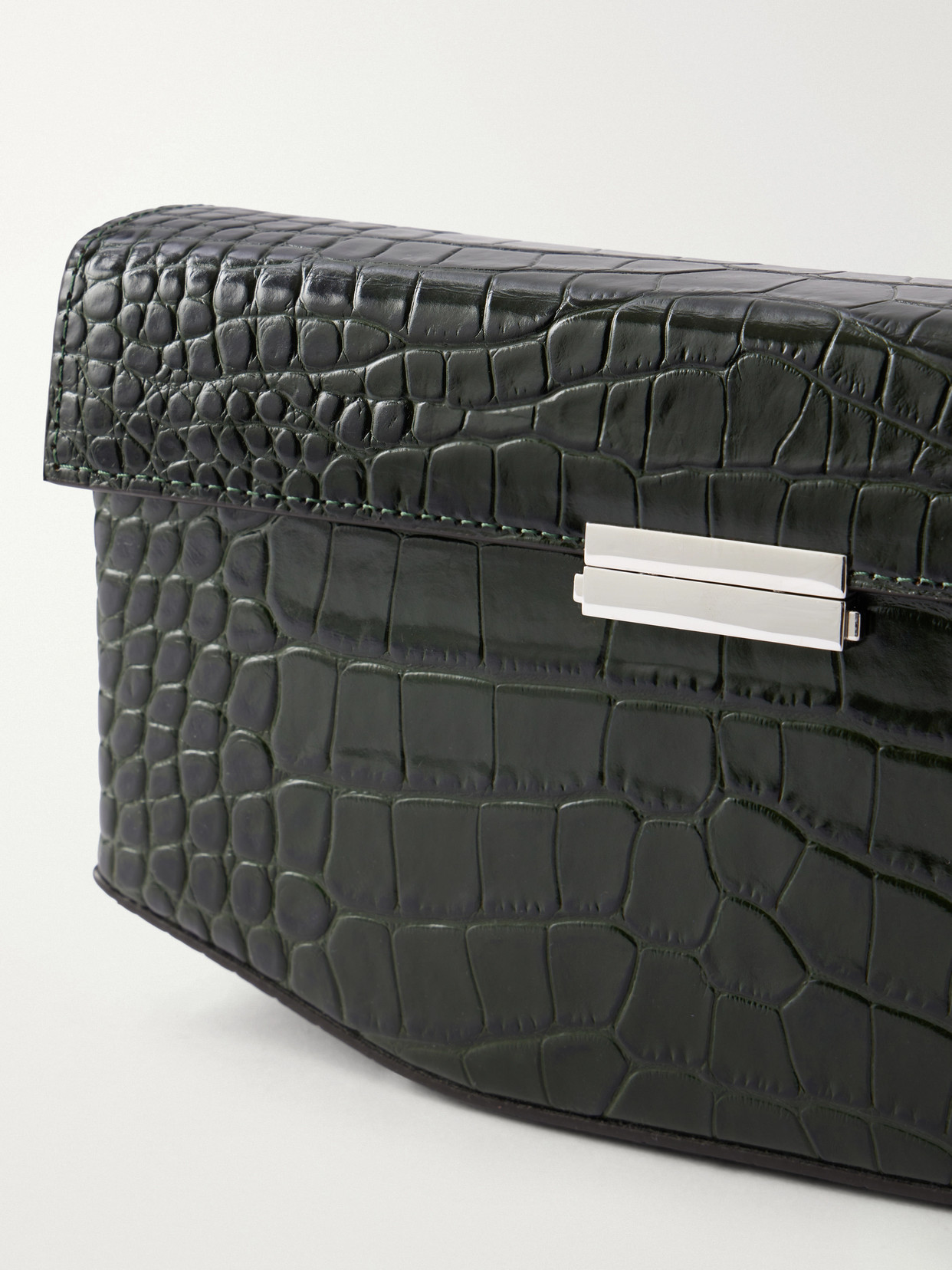 Clip Croc-Effect Shoulder Bag