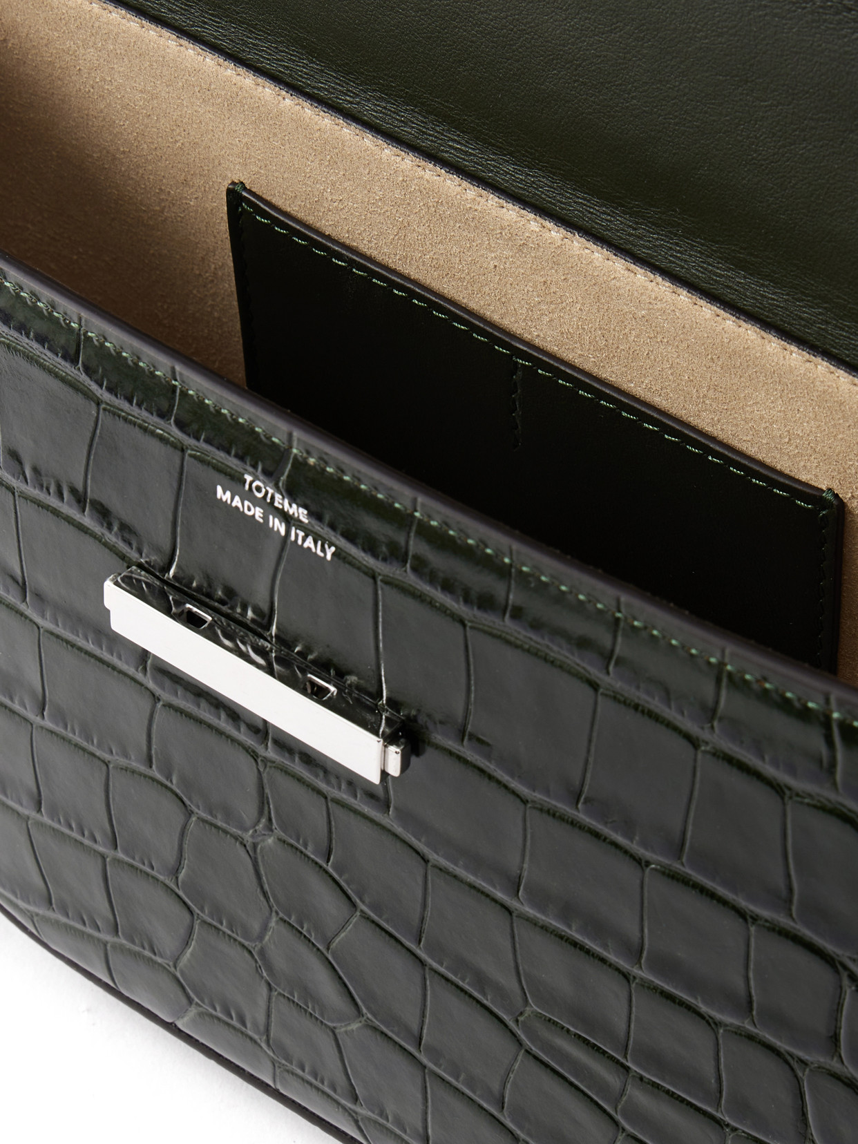 Clip Croc-Effect Shoulder Bag