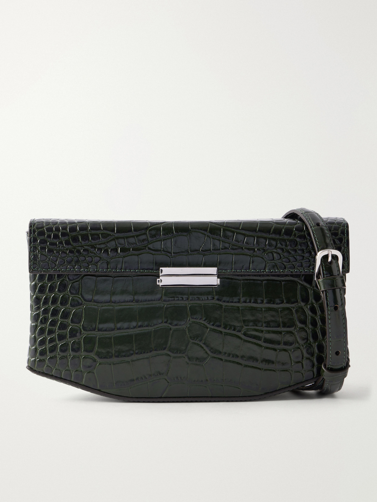Clip Croc-Effect Shoulder Bag