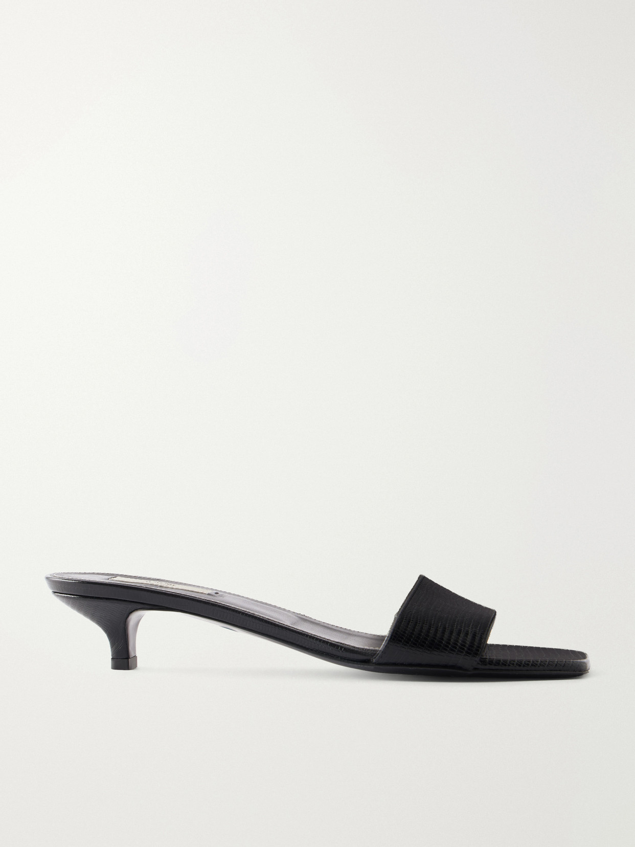 TOTEME - Lizard-effect Leather Sandals - Black