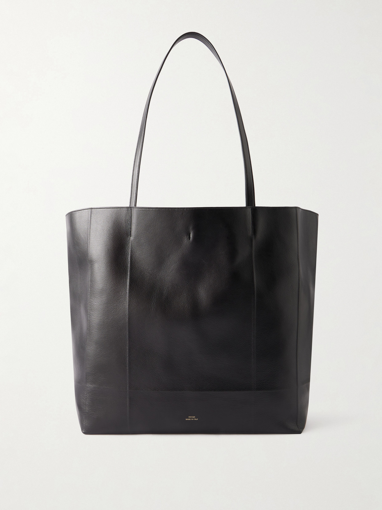 Totême Roam Leather Tote In Black
