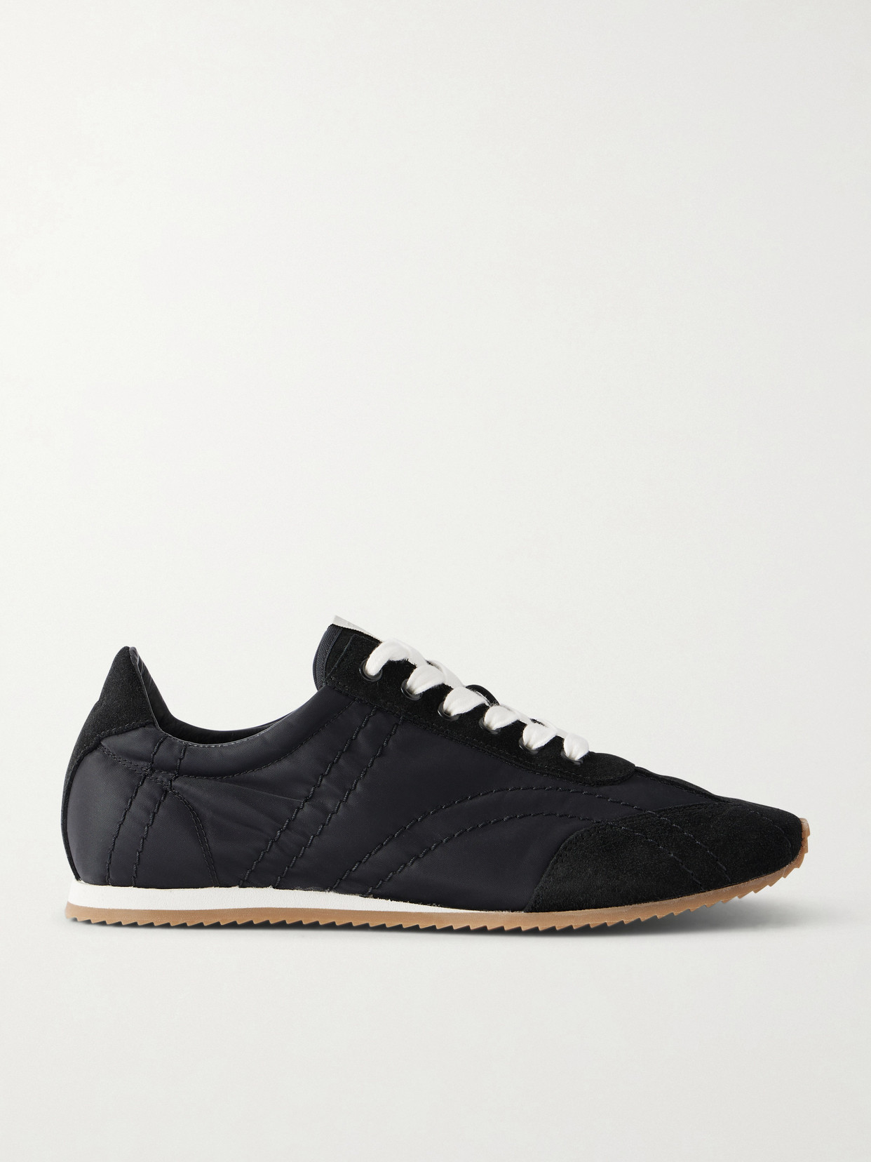 TOTEME - Flex Suede-trimmed Shell Sneakers - Black