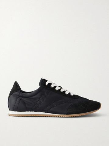 TOTEME Flex suede-trimmed shell sneakers