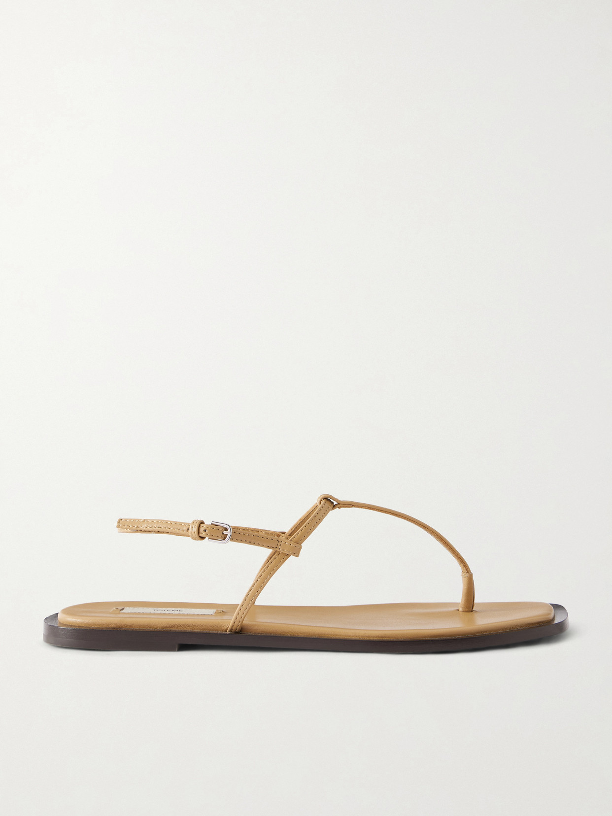 TOTEME - T-strap Leather Flats - Brown