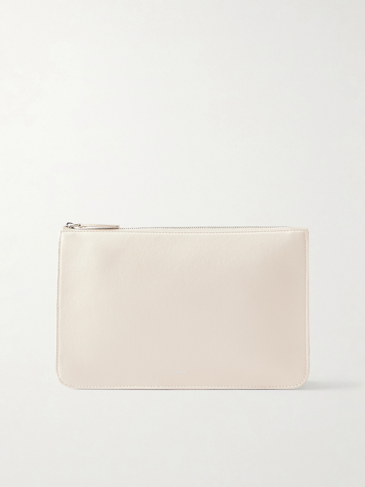 Totême Threefold Satin Clutch In Neutral