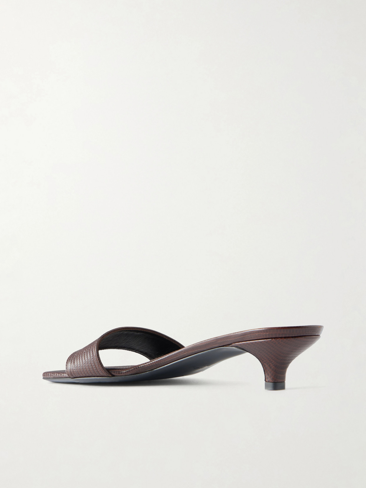 Totême Slim Lizard Embossed Bandeau Mule In Brown