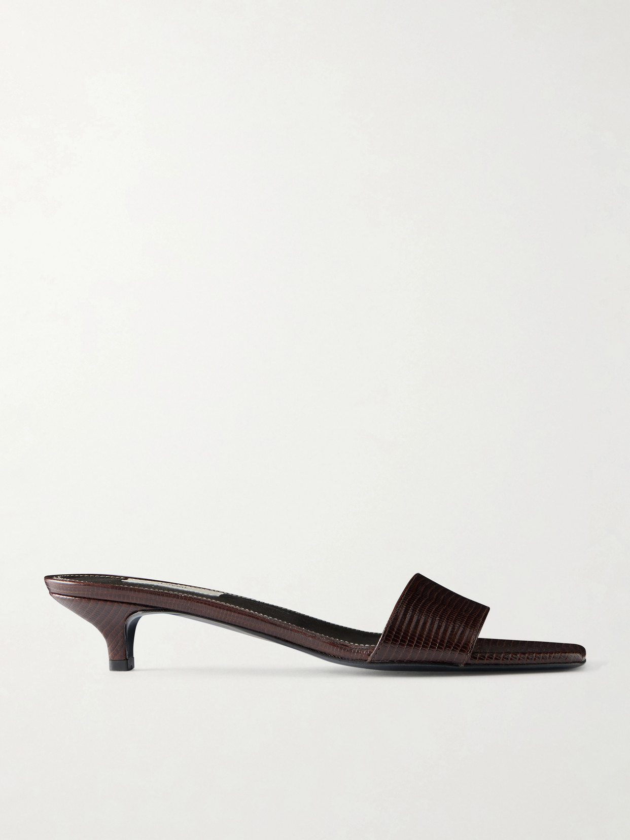 Totême Slim Lizard Embossed Bandeau Mule In Brown