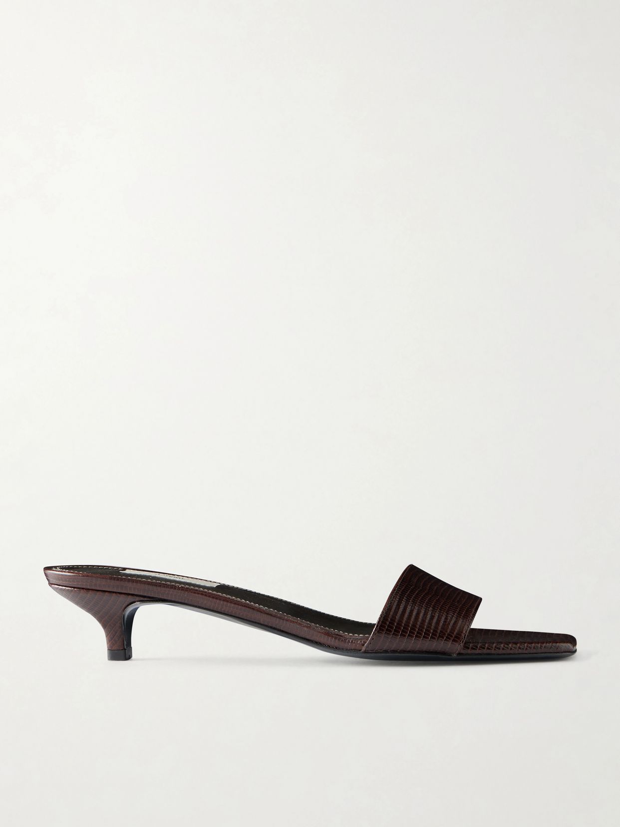 Lizard-effect leather sandals