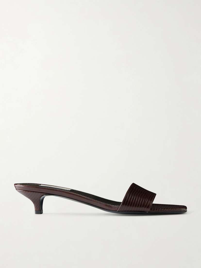 TOTEME Lizard-effect Leather Sandals