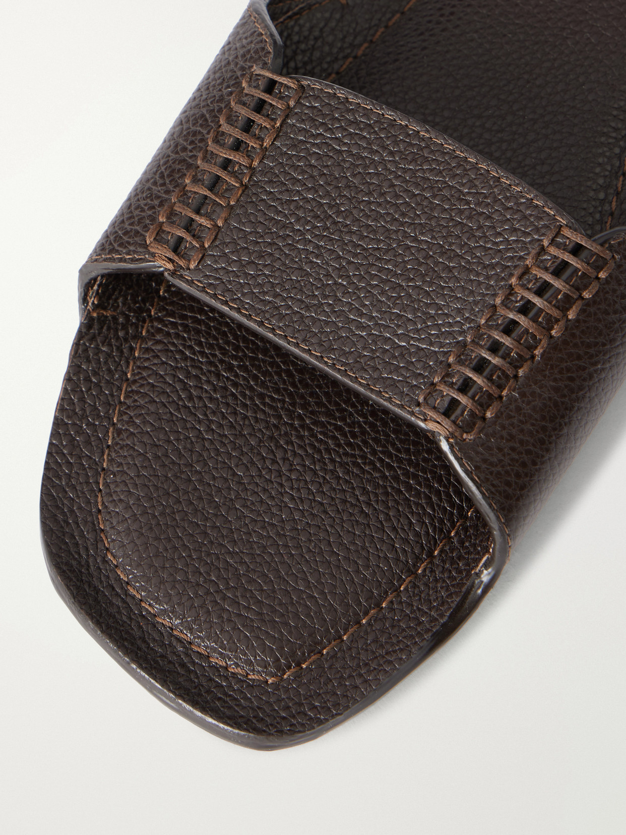 Textured-Leather Slides