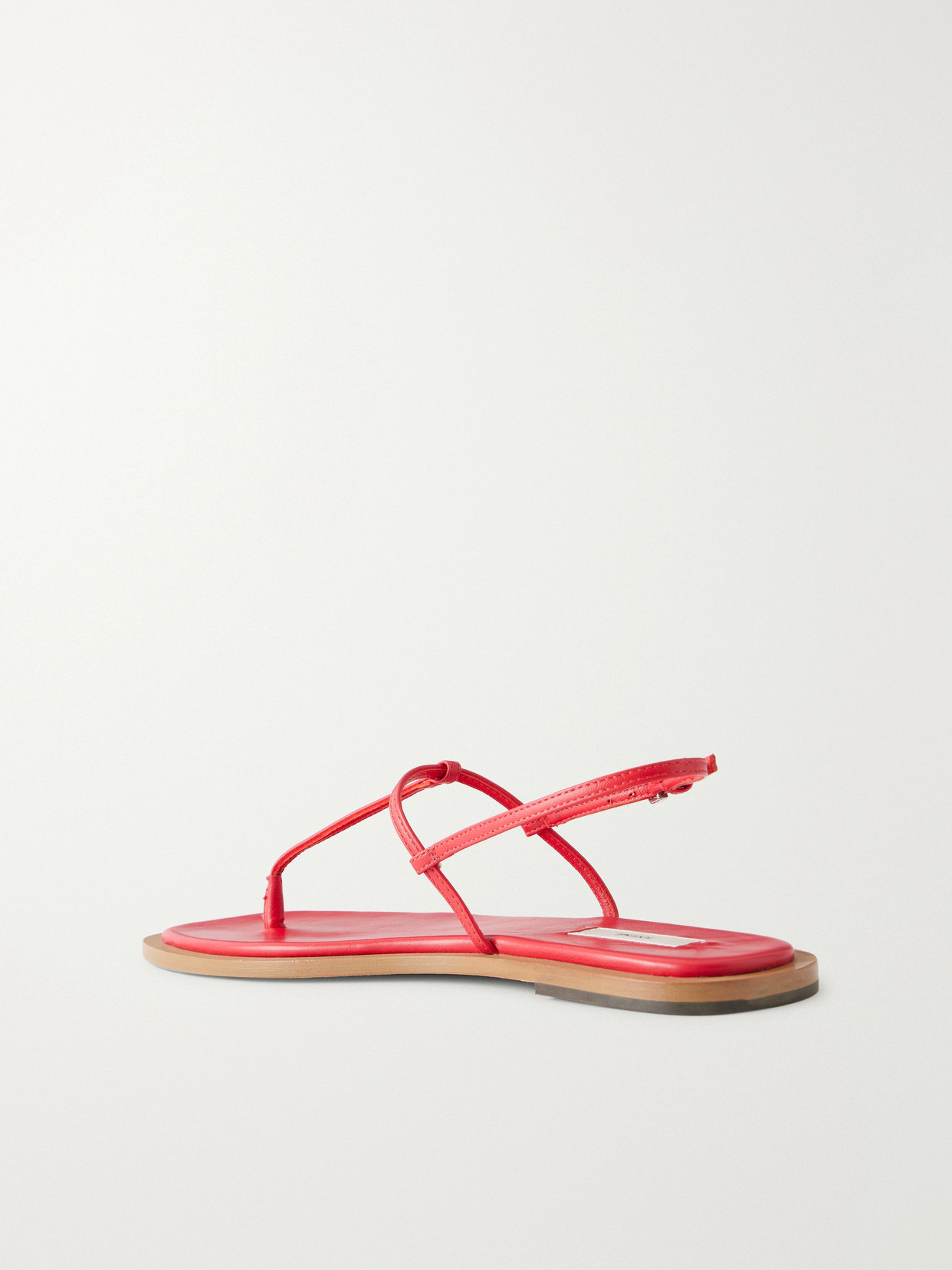 Totême Purist T-strap Nappa Leather Sandals In Red