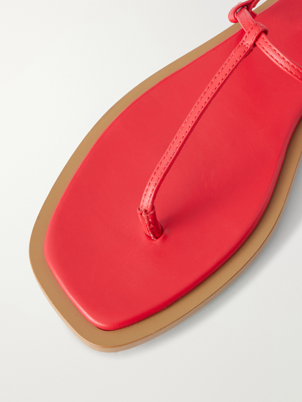 Totême Purist T-strap Nappa Leather Sandals In Red