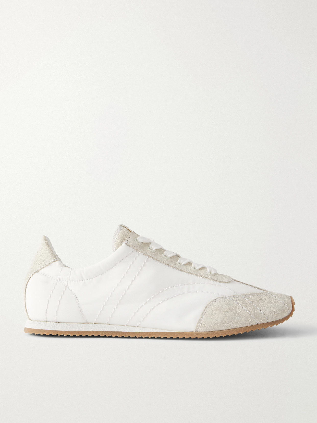 TOTEME - Flex Suede-trimmed Shell Sneakers - White
