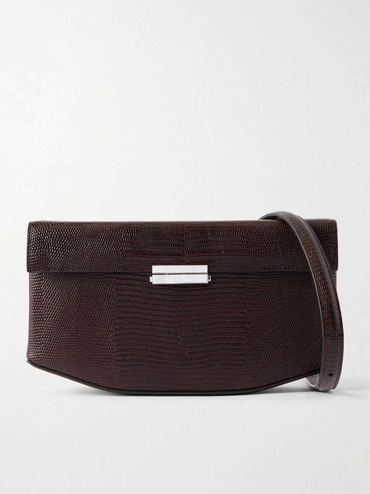 Totême Clip Lizard-effect Leather Shoulder Bag In Brown
