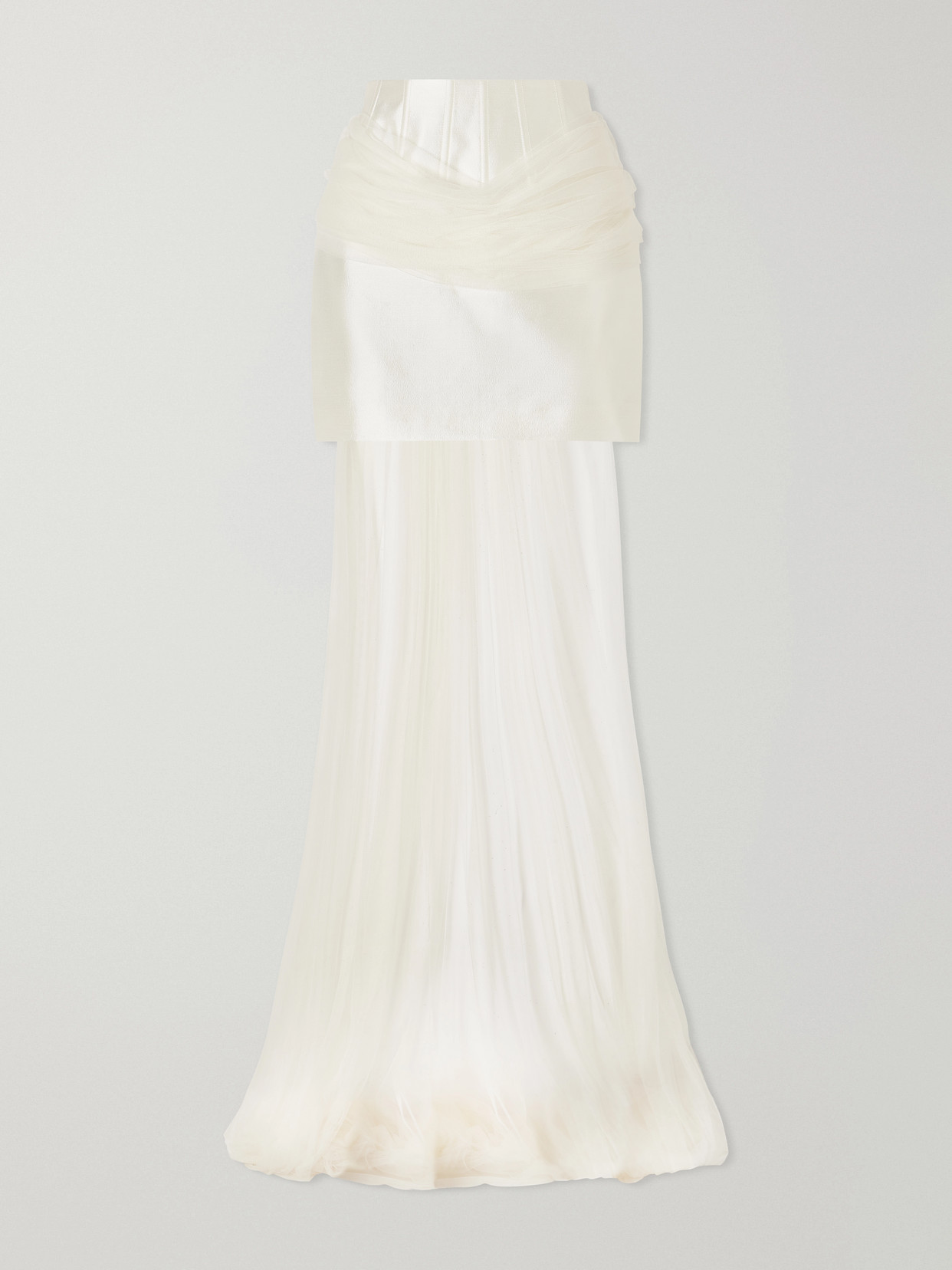 Danielle Frankel Silk And Wool-blend Twill Mini Skirt In White