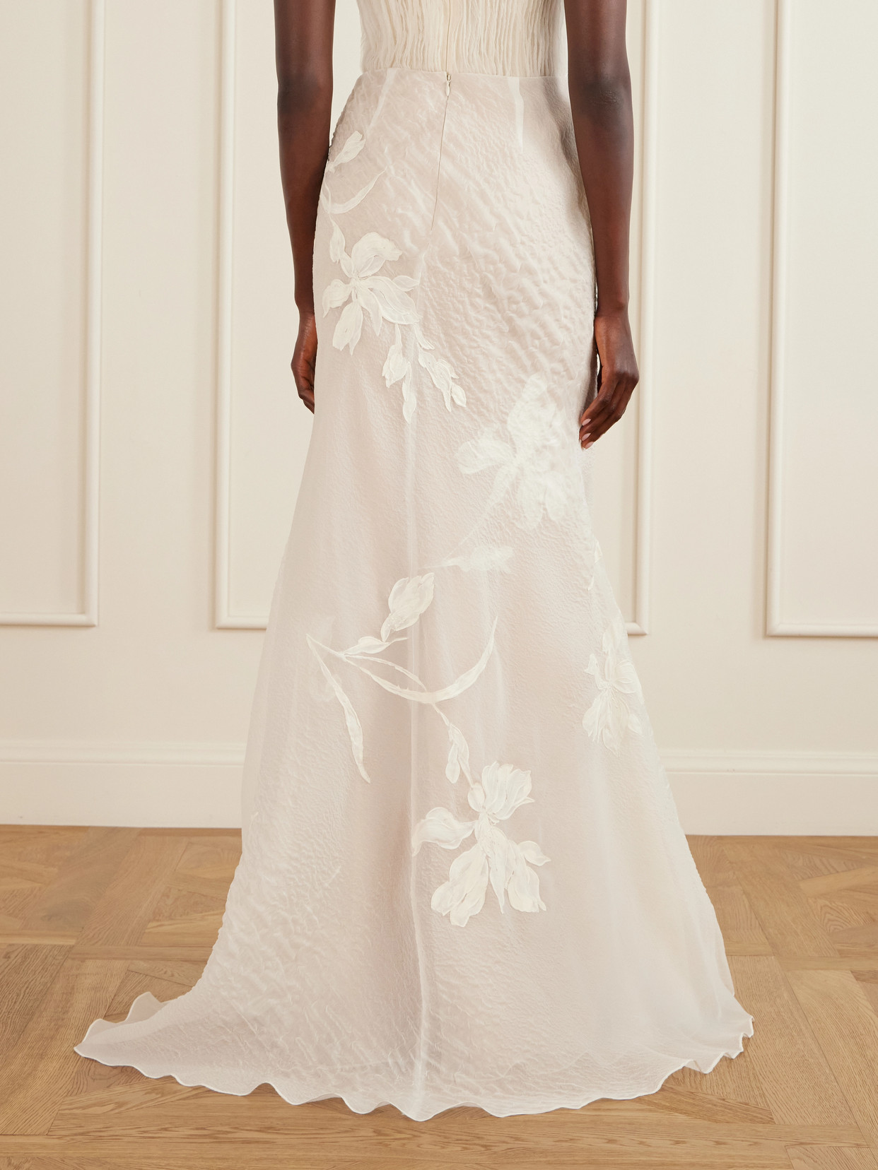 Dean Floral-Embroidered Silk-Blend Organza Maxi