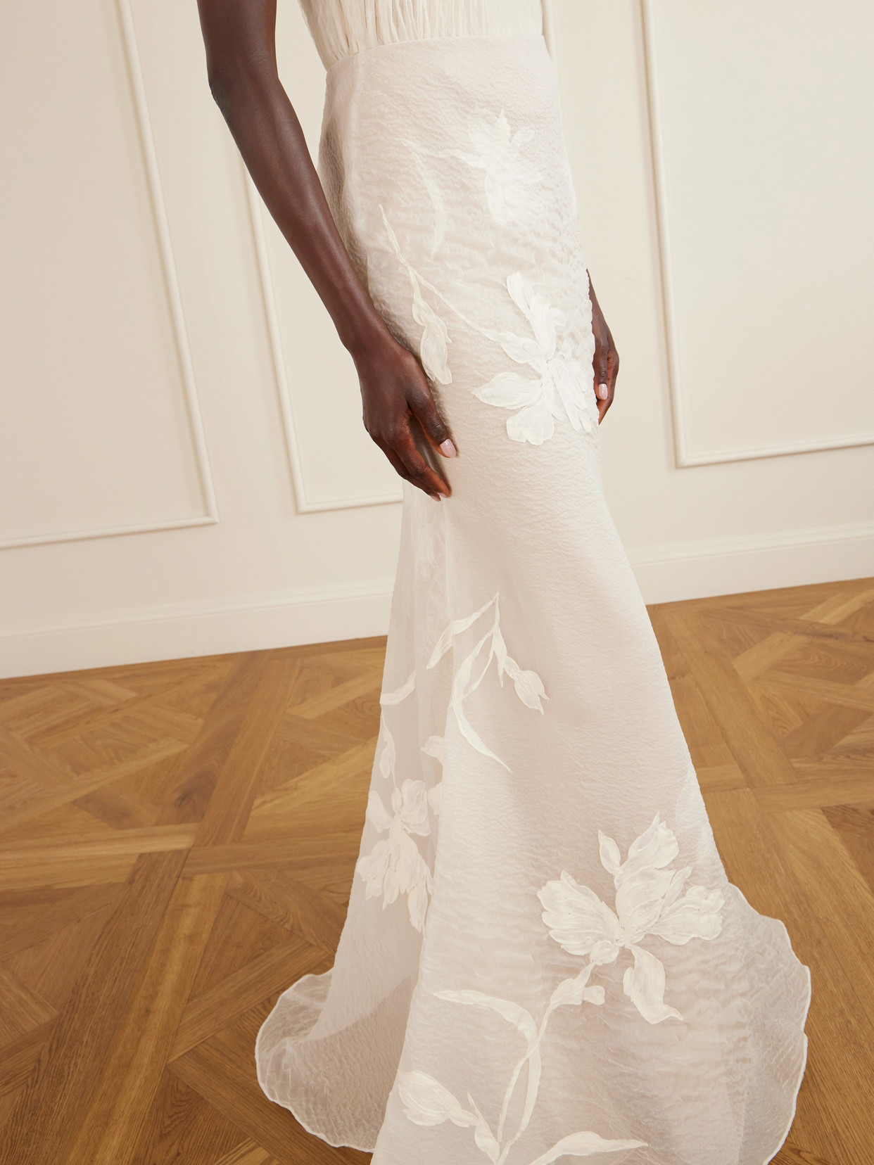 Dean Floral-Embroidered Silk-Blend Organza Maxi