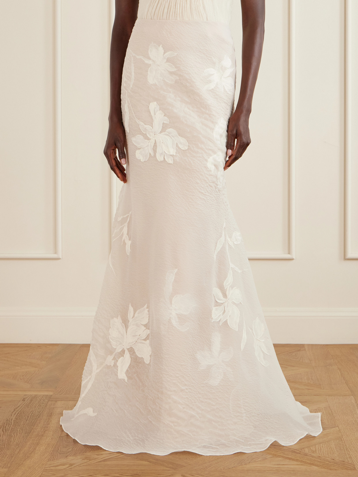 Dean Floral-Embroidered Silk-Blend Organza Maxi