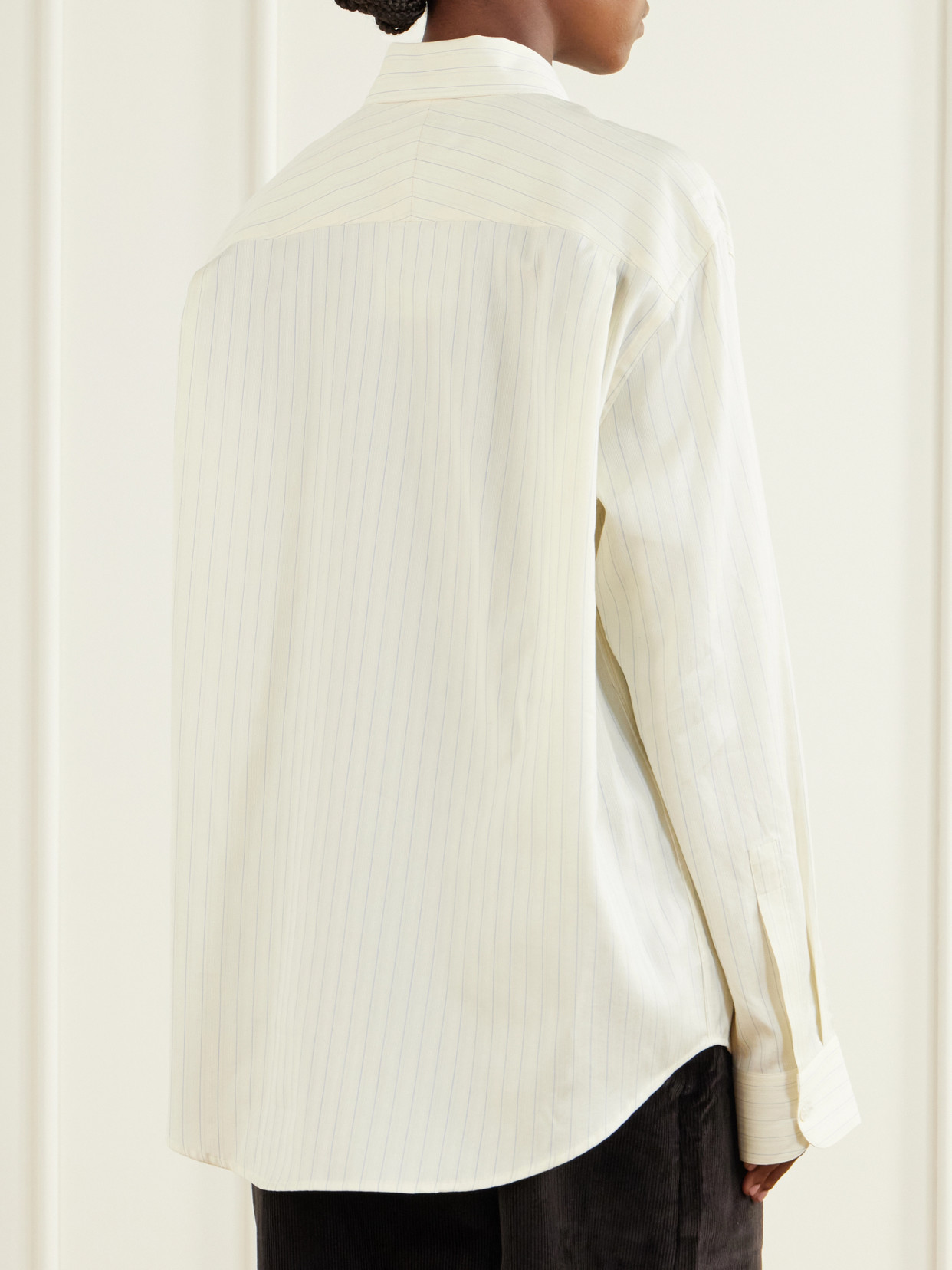 View Striped Cotton And Silk-Blend Shirt