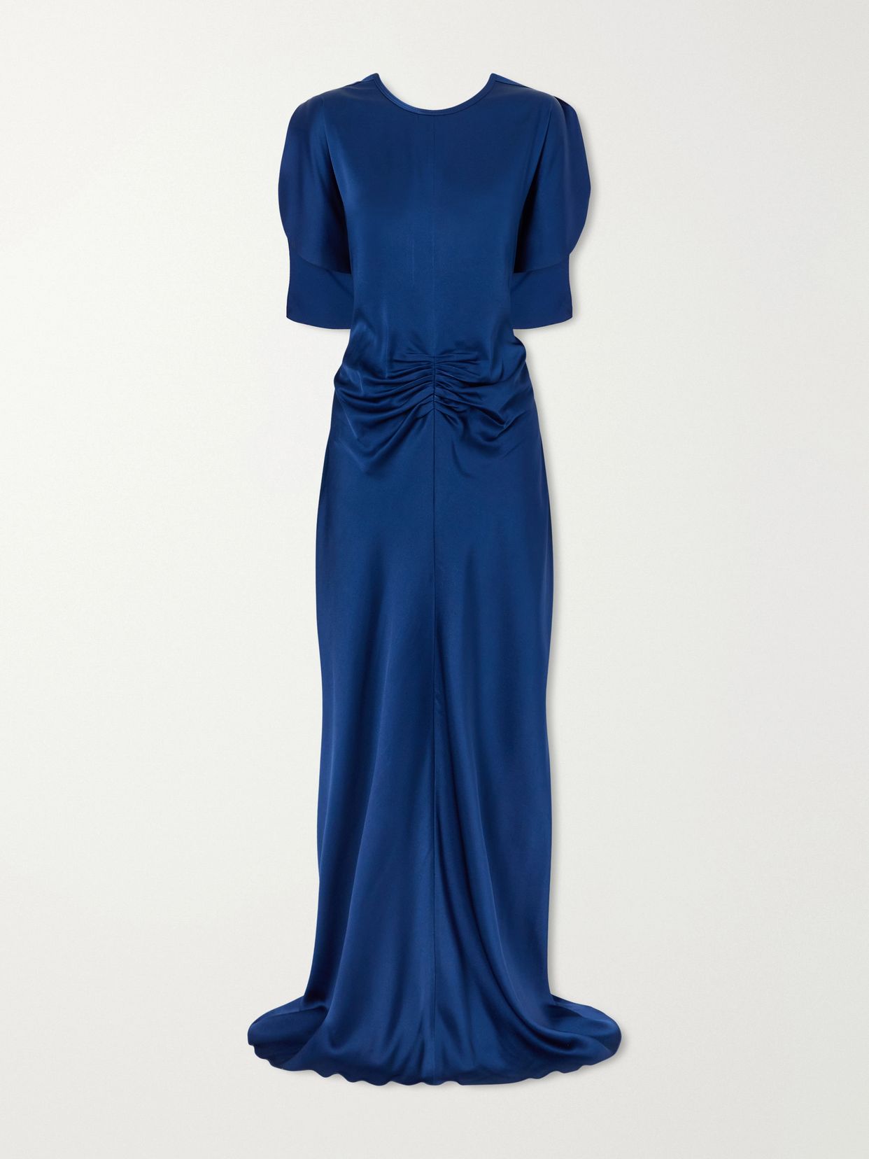 isabella ruched satin gown
