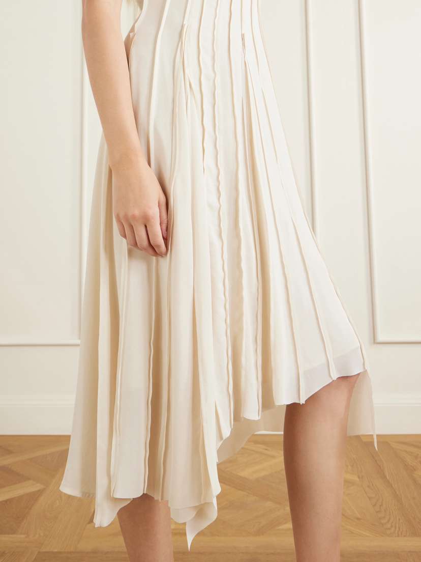 Victoria Beckham Pleated Cady Midi Dress | Thumbnail 4