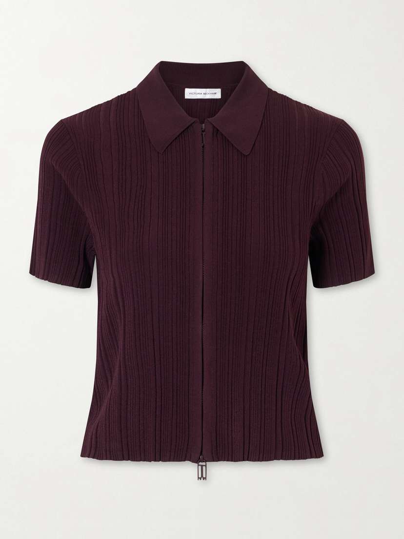 Victoria Beckham Ribbed Polo Top