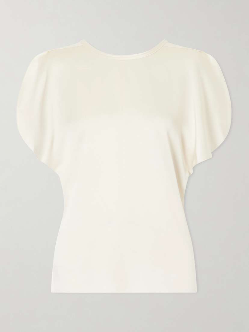 Victoria Beckham Bela Draped Satin Blouse | Thumbnail 7