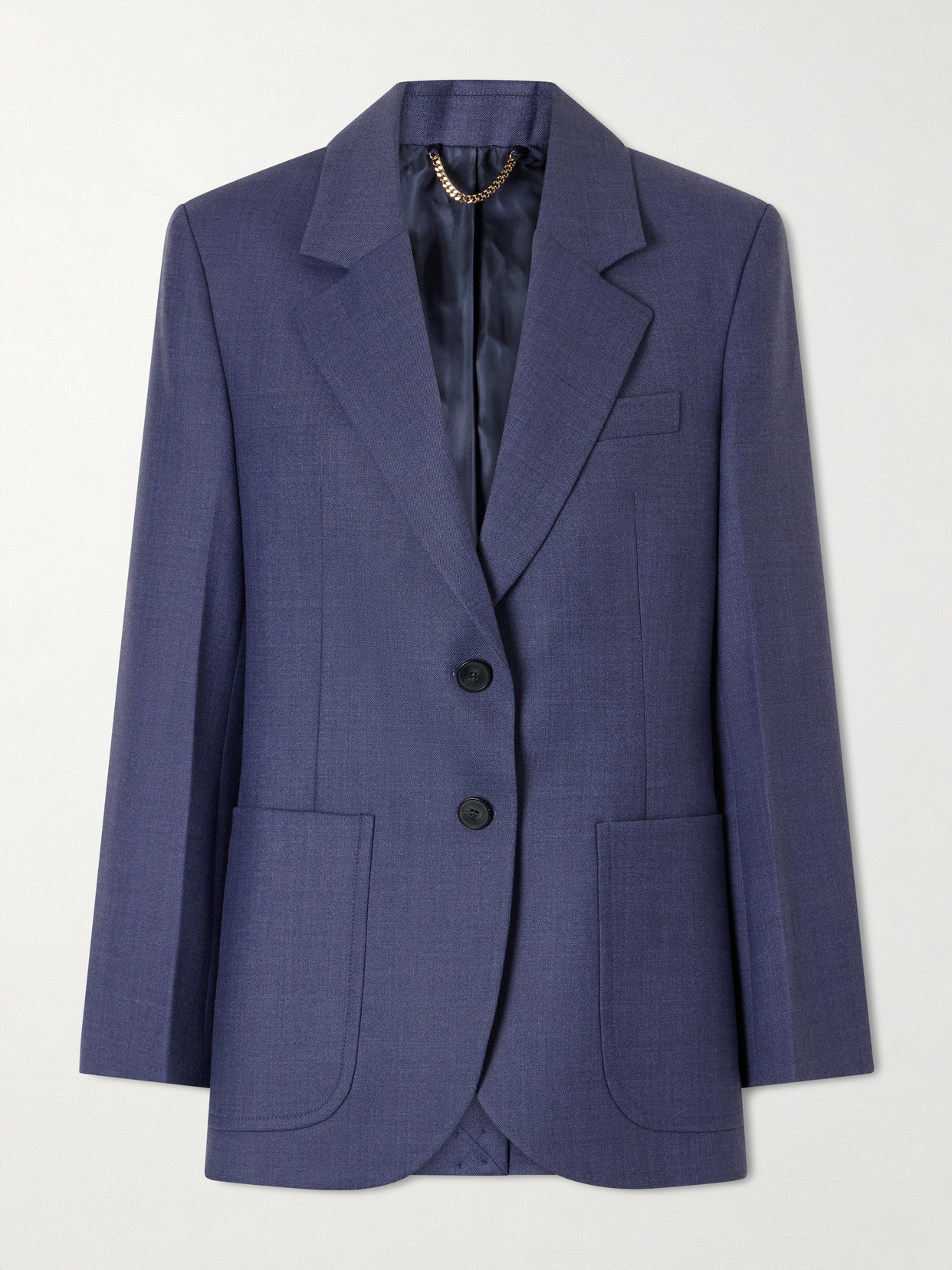 Victoria Beckham Katherine Twill Blazer In Blue