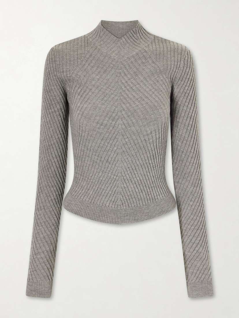 Victoria Beckham Georgia Ribbed Merino Wool Sweater | Thumbnail 6