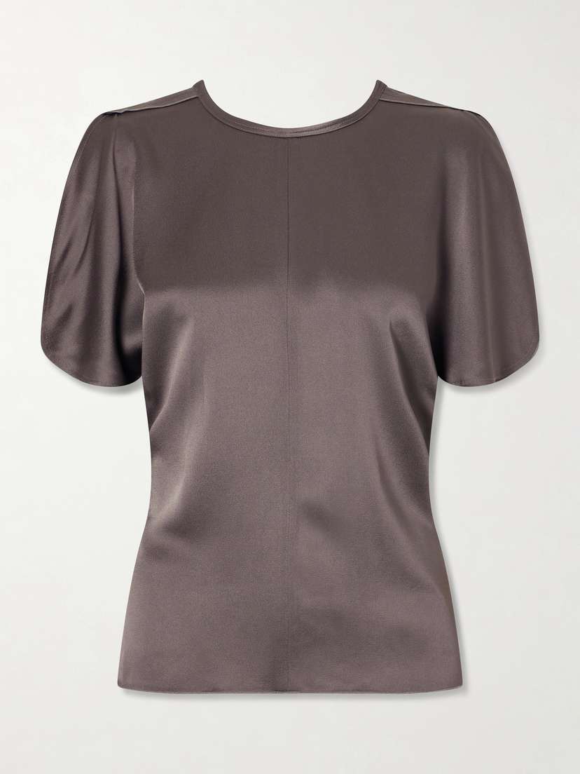 Victoria Beckham Bela Draped Satin Blouse
