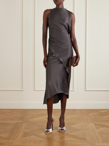 Victoria Beckham Draped satin midi dress